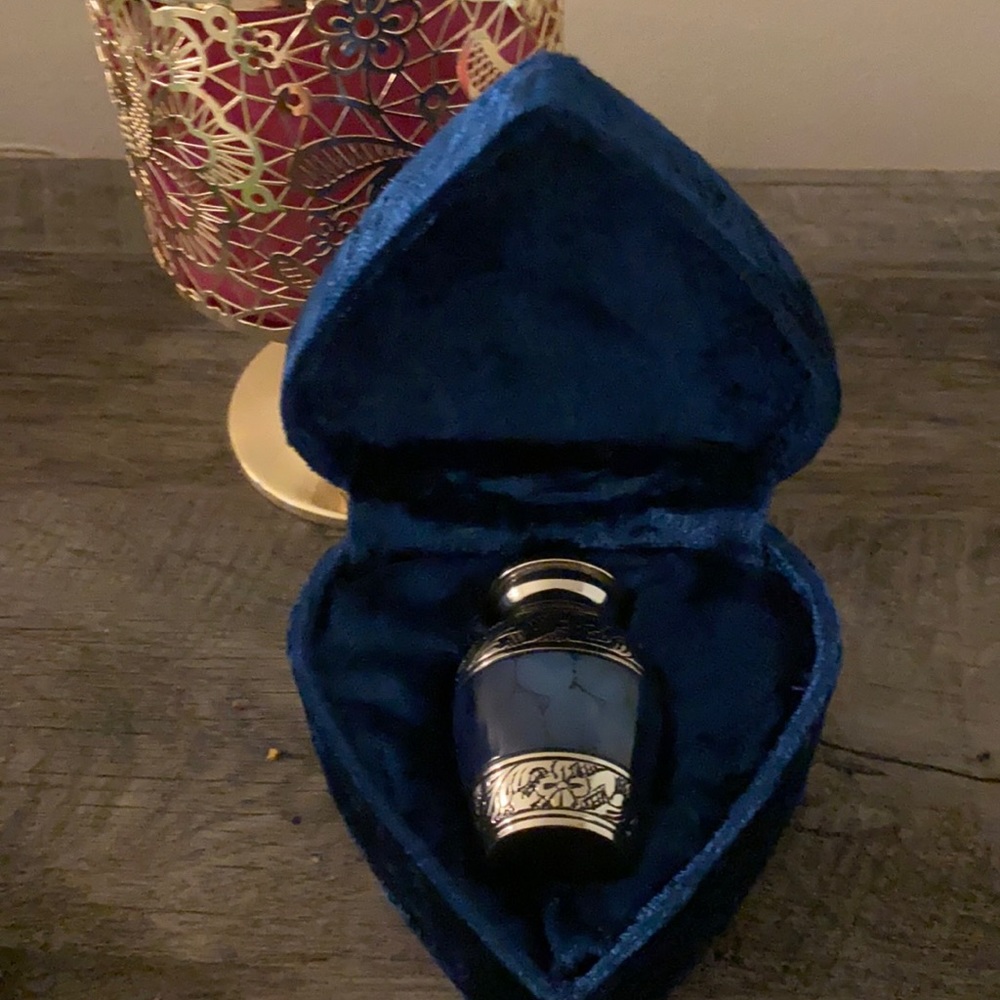 NIB Small Urn in Velvet Box